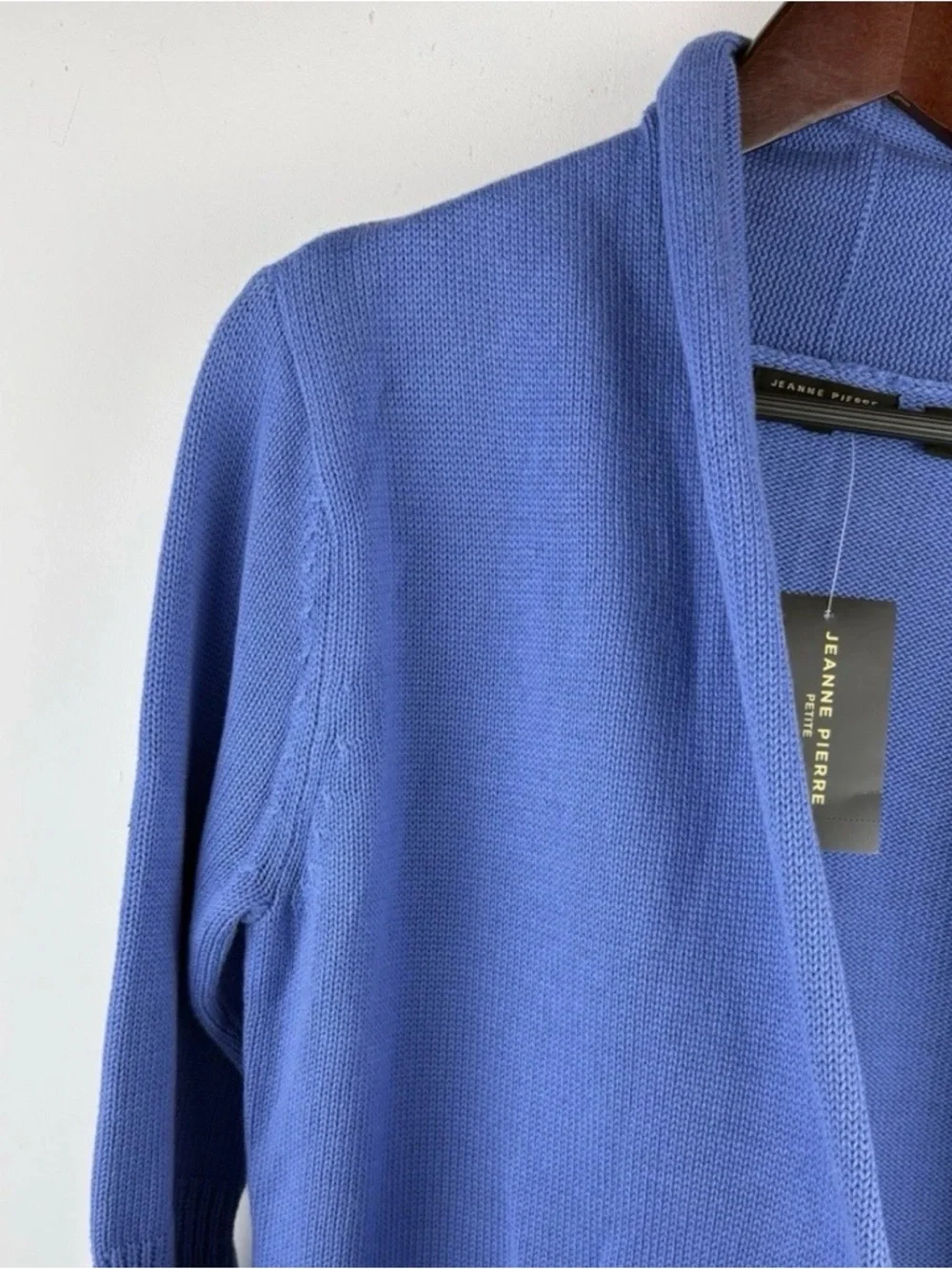 New Women’s Vintage Blue Open Cardigan Sweater Jacket Ruffle Bell Sleeves S P - Picture 6 of 8